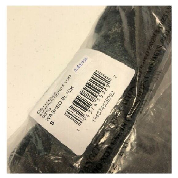 Free People Women's Marina Sleeveless Denim Cropped Tank Top Black S, $96 NWT - Picture 4 of 4